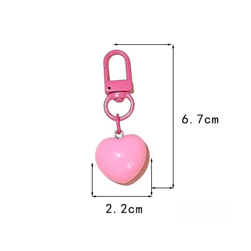 6pcs Heart Keychains, Cute Simple Heart Pendant Key Chains, Backpack Bag Hanging Charm Ornament,Sweet Key Ring Decor Accessories