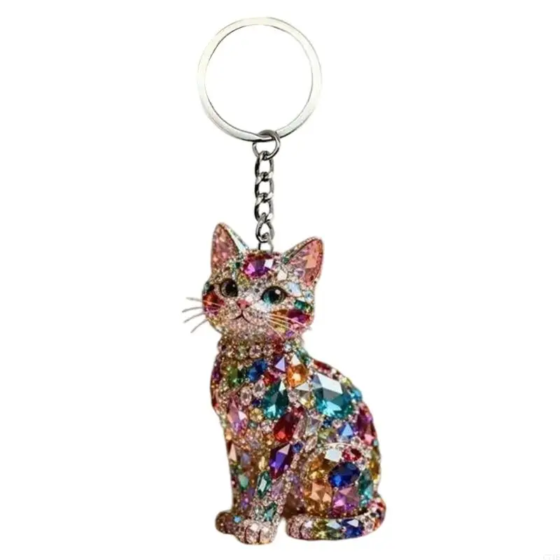 Acrylic Keychain Set With Flower Pattern Scratch Resistant For Backpack
