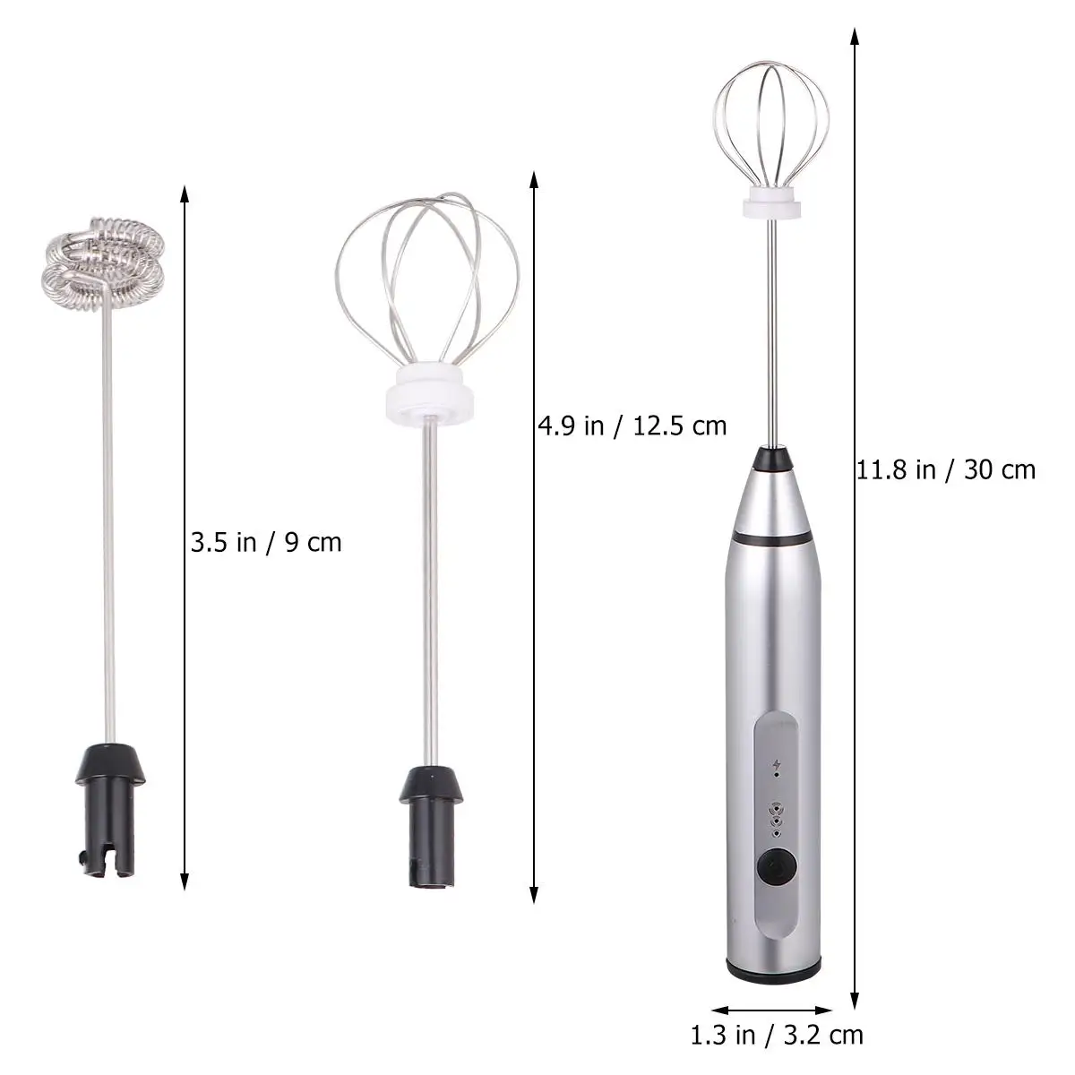 

Handheld Rechargeable Egg Whisk Mixer Milk Foamer Silver Color Coffee Accessories Kitchen Bar Tools Egg Blender