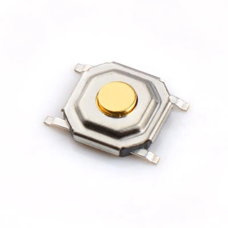 50 stücke 5,2x5,2mm (4*4) H = 1,5/1,6/1,7/2,0/2,5/3,0/4/5/6/7/8/9mm Momentary Metall Tact Push Button Schalter 260GF SMT 4PIN Schlüssel Taste – Detail 4