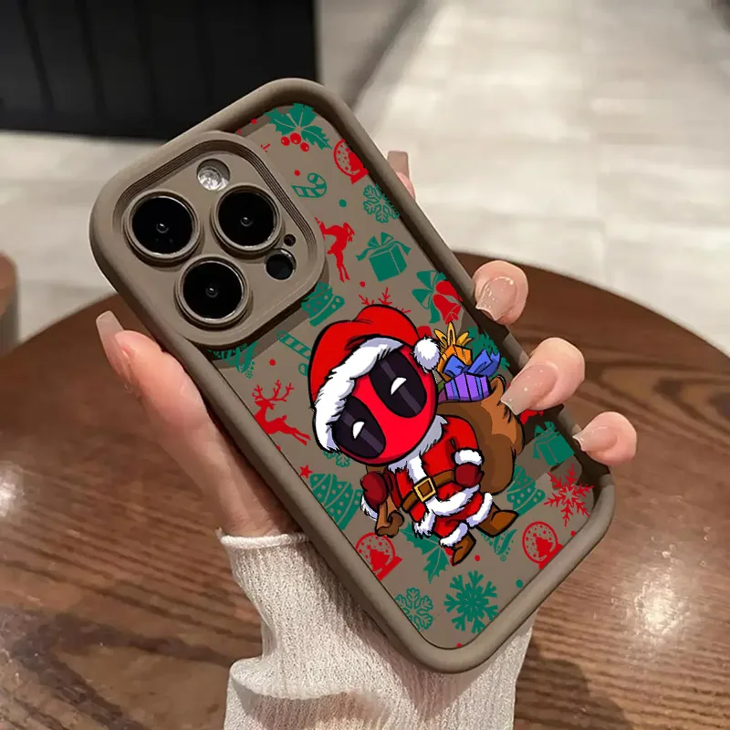 Christmas Marvels Spaiderman Soft Silicone Case For iPhone 17 11 15 16 13 Pro Max 14 Plus 12Pro 16E 17AIR Shockproof Phone Cover