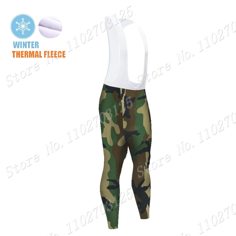 Winter Camo Military Cycling Jersey 2023 Set Long Sleeve Camouflage Clothing Road Race Bike Jacket Suit pants MTB Maillot Ropa