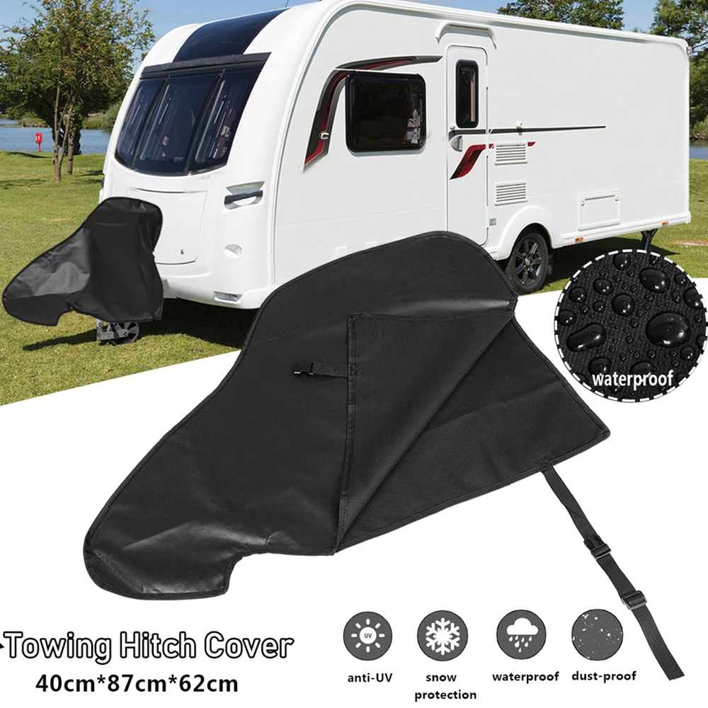 Waterproof Caravan Hitch Cover PVC Trailer Tow Ball Coupling Lock Breathable Rain Snow Dustproof Protector Towing Hitch Cover