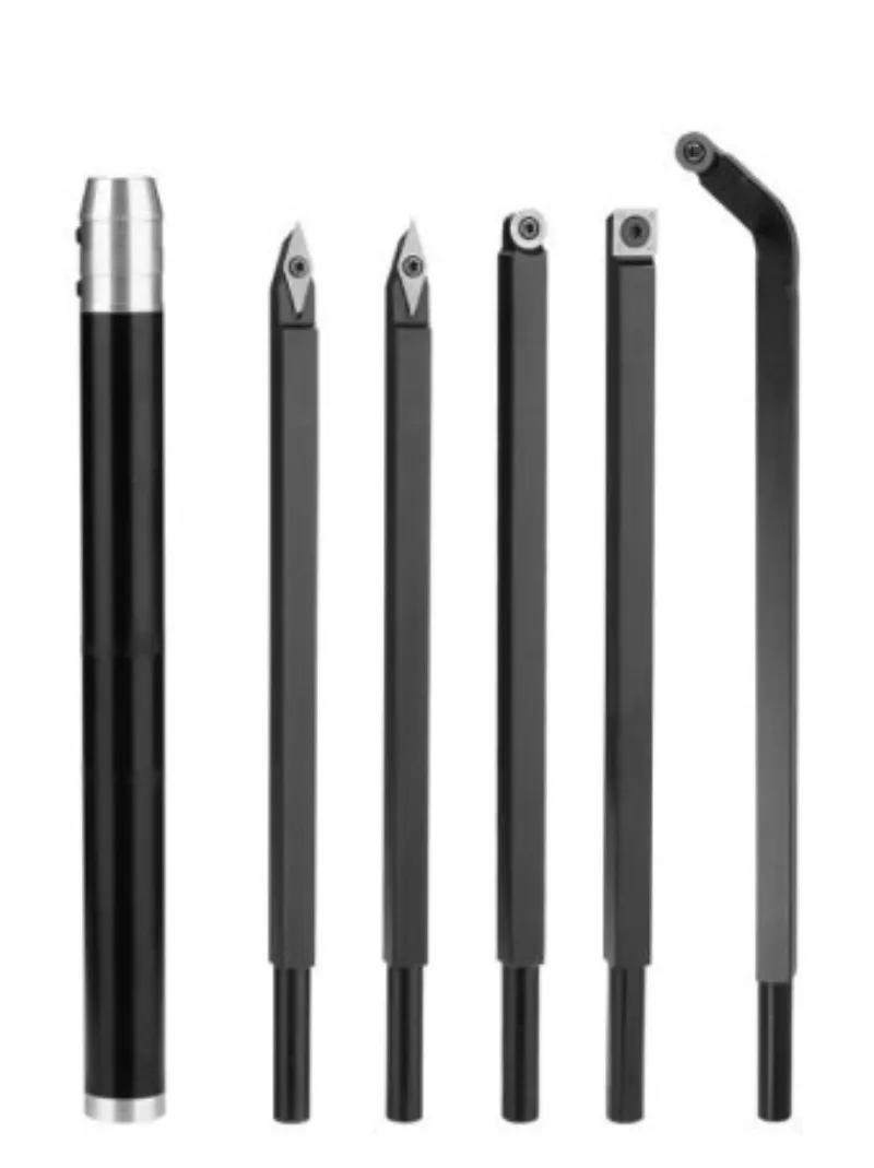 Woodworking Turning Tool Set Black with Bend