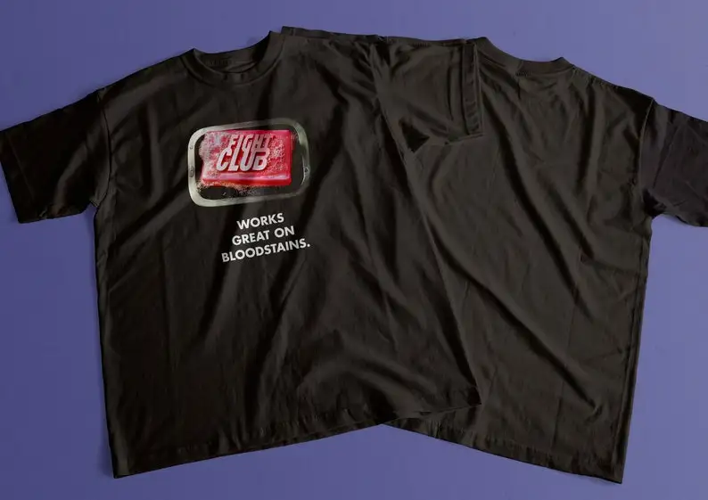 تي شيرت بياقة مدورة للوزن الثقيل ، نادي القتال ، ديفيد فينشر ، براد بيت ، إدوارد هانكوك ، تي شيرت طباعة الفيلم