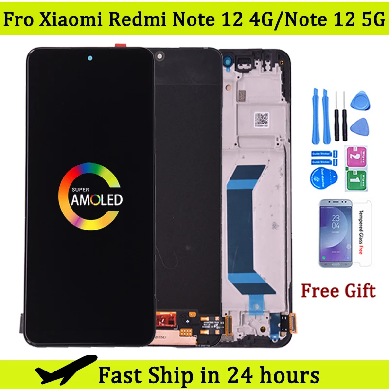 For Xiaomi Redmi Note 12 4G 23021RAAEG 22111317I LCD Display Touch Screen Digitizer Panel Assembly For Redmi Note 12 5G LCD