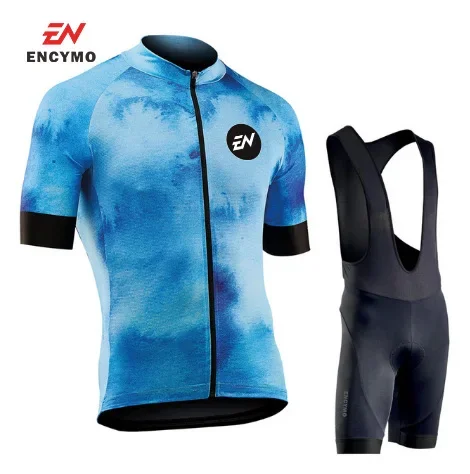 【2022 NEW】 Men Cycling Jersey Summer Short Sleeve Set Maillot bib shorts Bicycle Clothes Sportwear Shirt Clothing ENCYMO