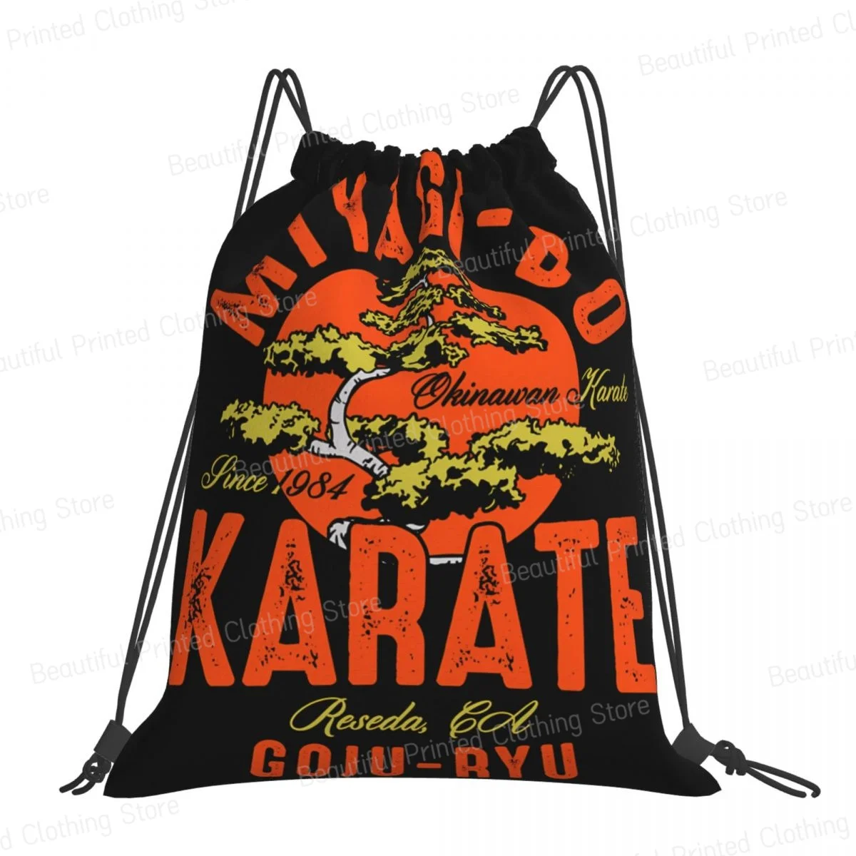 Cobra Kai Miyagi-Do Drawstring Bags Gym Sackpack Portable Water Resistant