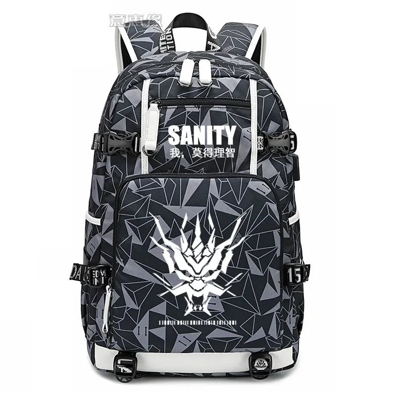 Game Arknights Amiya Exusiai USB Charging Port Backpack Cosplay Student School Handbag Men Women Daily Travel Shoulders Bag Gift