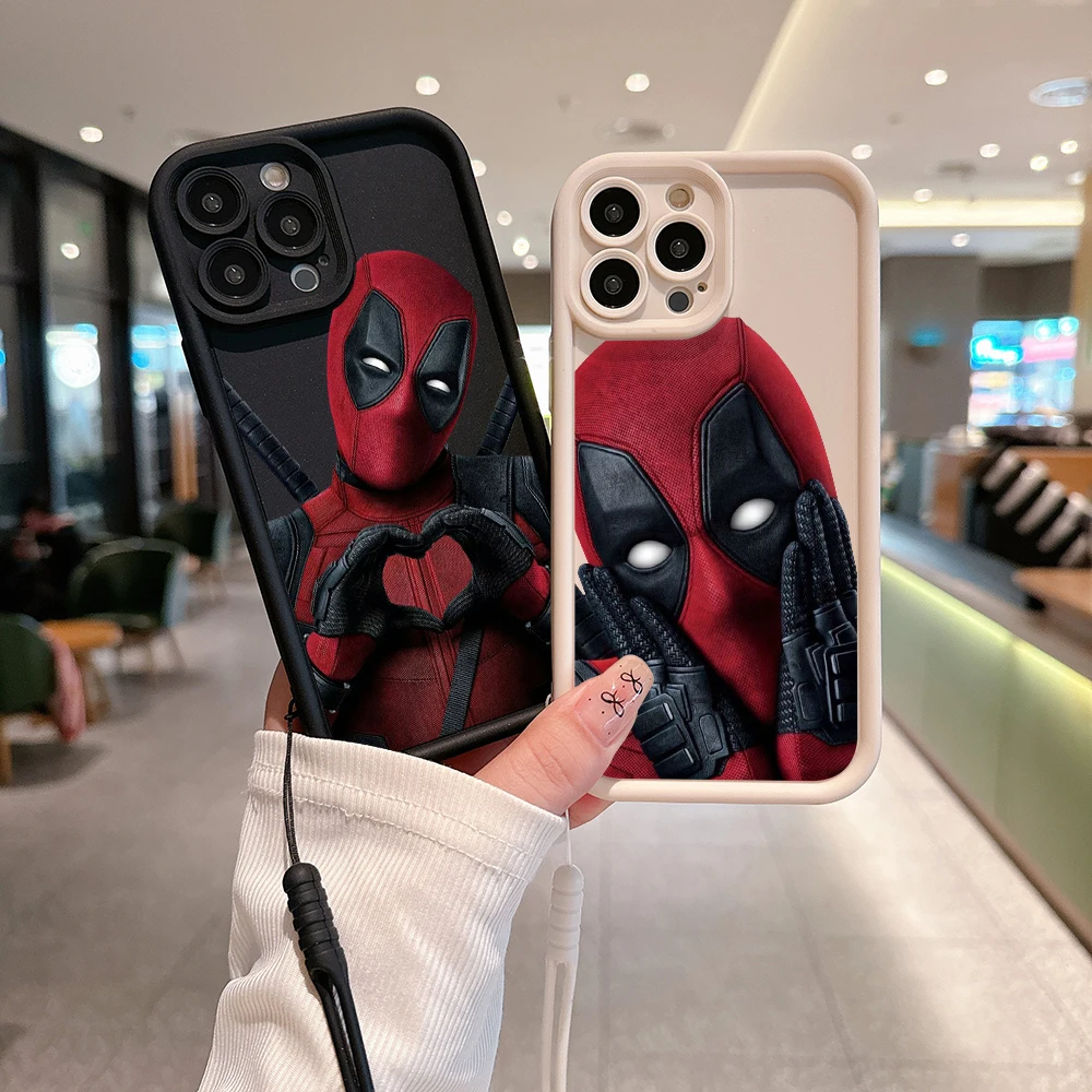 Marvel Deadpool Phone Case For Samsung A03 A04 A05S A10S A11 A12 A20S A21S A13 A14 A54 A34 A53 A33 Cover With Hand Strap