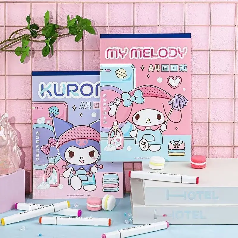 

Sanrio Family Series A4 Drawing Book Elementary School Student KUROMI Drawing Book Children's Drawing Book Cute Draft Book