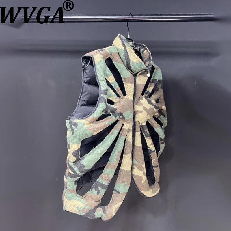 

WVGA осень зима новый мужской прилив High Street модный жилет пальто нишевый шикарный повседневный воротник-стойка на молнии Ins W12936