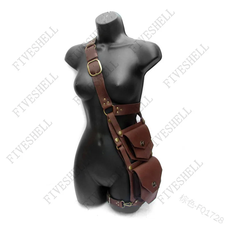 2023 Medieval Renaissance Waist PU Belt Waist Pouch Bag Costume For Women Men Viking Knight Pirate Cosplay Leather Retro Pockets