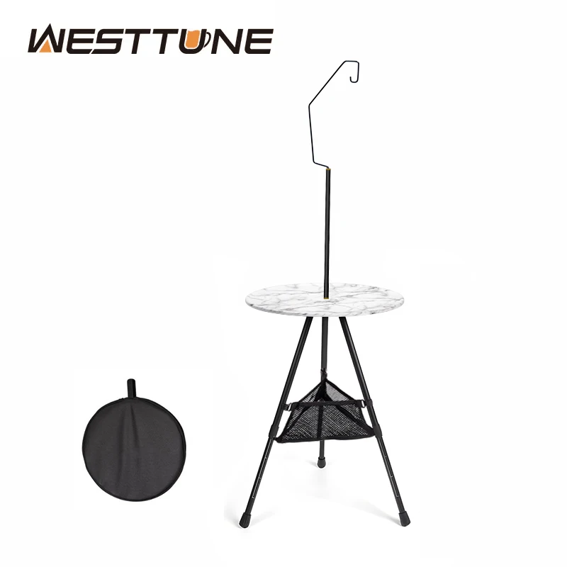 

Круглый походный стол WESTTUNE со световой подставкой, сверхлегкий портативный складной стол с регулируемыми ножками для пикника в помещении/на открытом воздухе