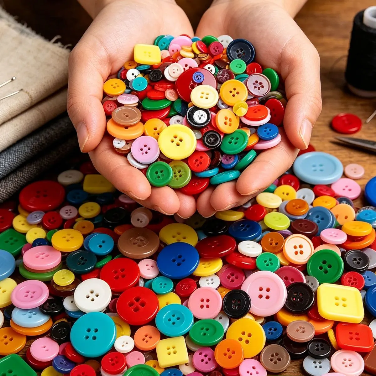 104Pcs Colorful Round Plastic Buttons, 0.7-2.5cm Assorted Sizes – Bulk Value Pack for DIY Sewing, Knitting, Clothing ZSY