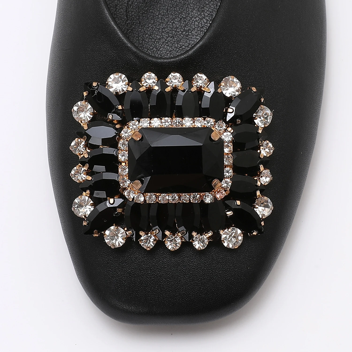 Mules à bout carré à la mode, talon bas confortable