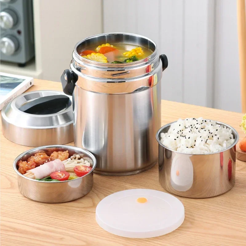 Large Capacity 3L Thermos Lunch Box Portable Stainless Steel Food Soup Containers Vacuum Flasks Thermocup for Picnic Work