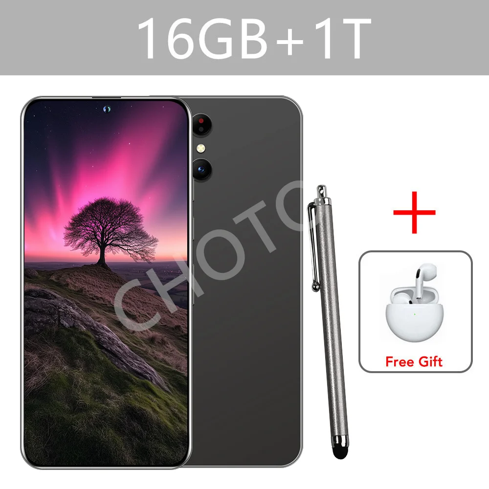 Nieuwe Mobiele Telefoons S + 24 Ultra Originele 7.3HD Smartphone 4G 5G Dual Sim Mobiele Telefoon 7800 mAh Android 14 Global Versie Mobiele Telefoons