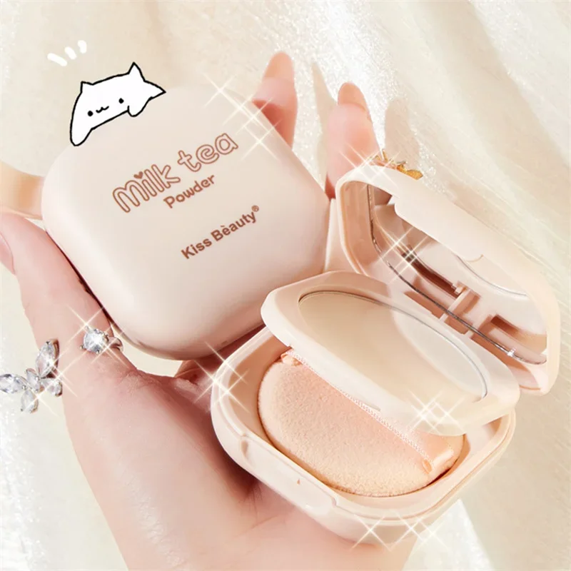 Milk Tea Soft Honey Powder Is Waterproof and Hard To Take Off Makeup, Natural Three-dimensional Face Brightening and Concealer