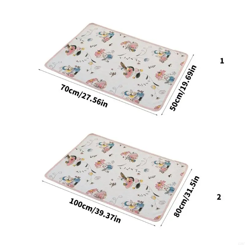 بساط تغيير حفاضات الأطفال الكرتوني الجميل القابل لإعادة الاستخدام وسادة مبولة للأطفال الصغار مع تصميم نمط فريد 4XBC #6