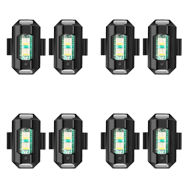 8Pc Universal Led Aircraft Strobe Lights Motorcycle Anti Collision Warning Light 7Colors Turn Signal Indicator