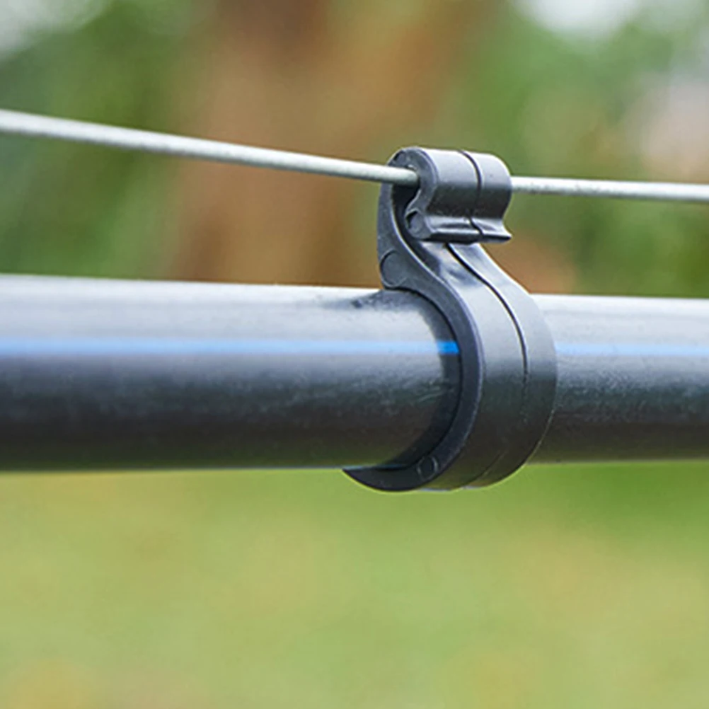 

100 Pcs Irrigation Pipe Clamp Hook Garden Hose Clamps Drip Tube Clips Fixing Hanging Holders