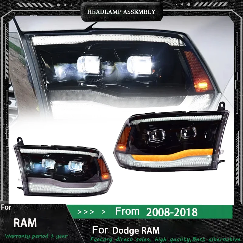 

Car Styling Head Lamp for Dodge Ram Headlights 2008-2018 Ram1500 2500 LED Headlight DRL Projector Lens Reverse auto Accessories