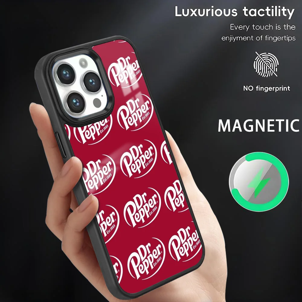 Cherry Drink D-Dr-P-Pepper Phone Case For iPhone 16 15 14 13 12 11 Pro Max Plus Mini Magnetic Magsafe Wireless Charging Cover