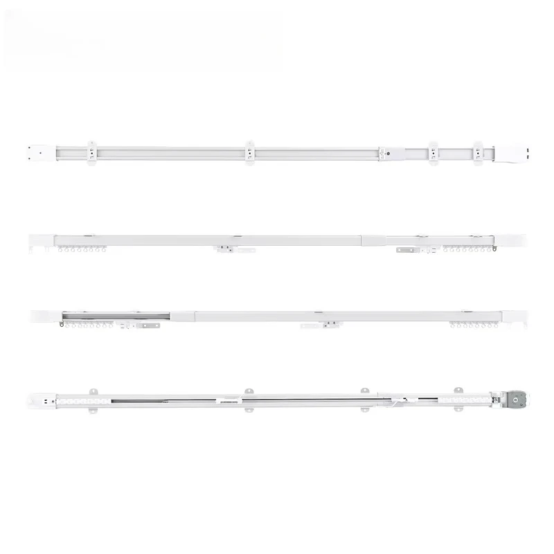 نوعية جيدة واي فاي الذكية بمحركات تلسكوبي الستار المسار السكك الحديدية الستائر موتور مجموعة قابل للتعديل للتمديد الذكية الستار المسار قضيب #5