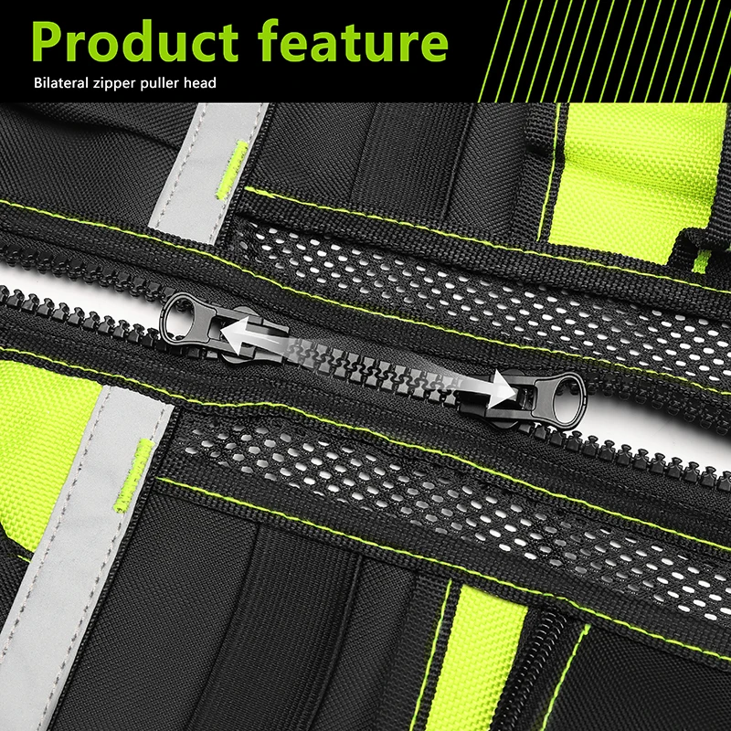 Workwear Allround-Werkzeugweste, Sicherheitsweste mit mehreren Taschen und Reißverschluss, robuste Werkzeugweste für Elektriker – Detail 11