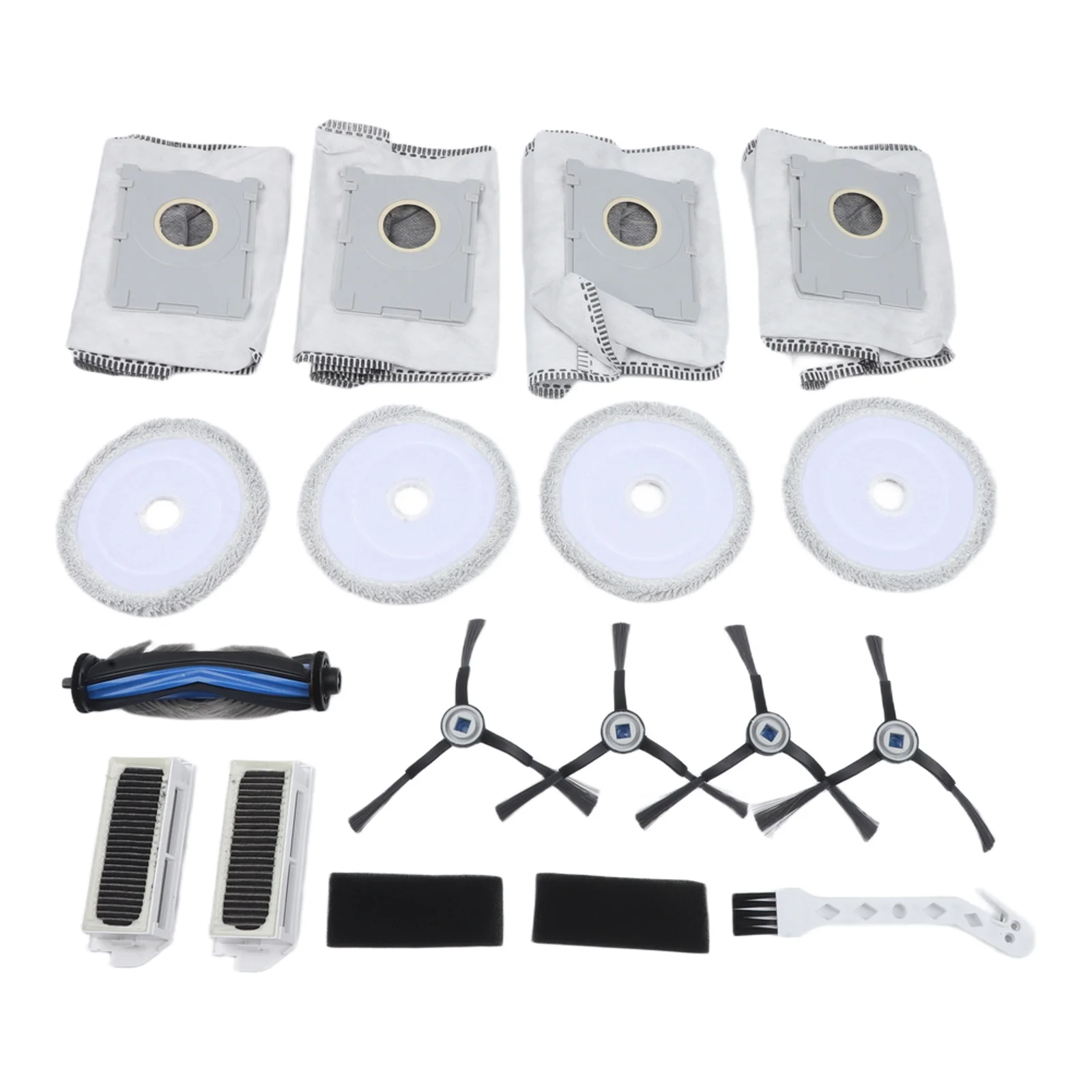 Robot Vacuum Parts Vacuum Brush Kit Dust Bags Included Cleaning Brush Tool Enhanced Cleaning for Performance Cleaning Tool