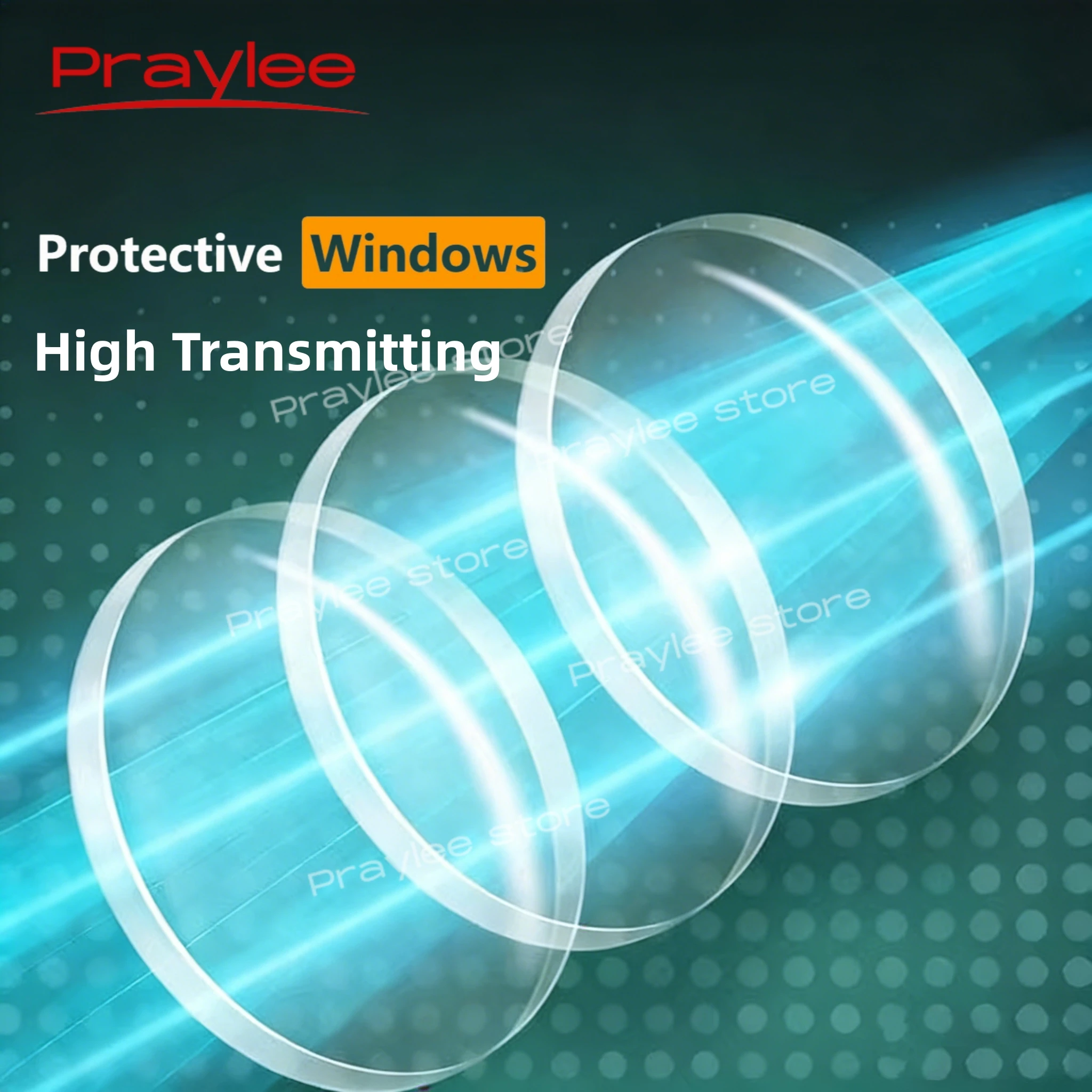Praylee Fiber Laser Protective Lens Raytools Laser Protective Windows Lenses 21.5x2 24.9x1.5 27.9x4.1 Quartz Fused Silica