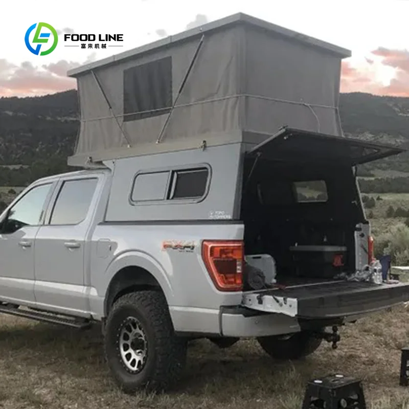 Customized Soft Roof Top Tent With Camper Shell Style Pickup Truck Canopy Waterproof Oxford Fabric for Off Road Travel