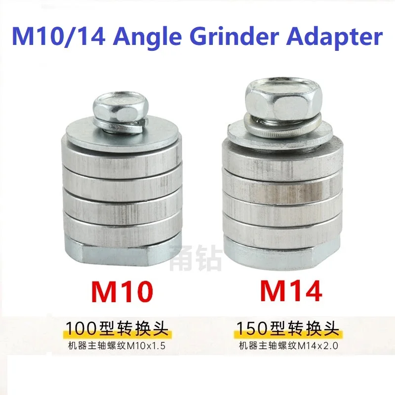 Angle Grinder Grooving Machine Adapter Kit de Conversão Flange Metal Lock Nuts Slotting 125 150 tipo M14 M10