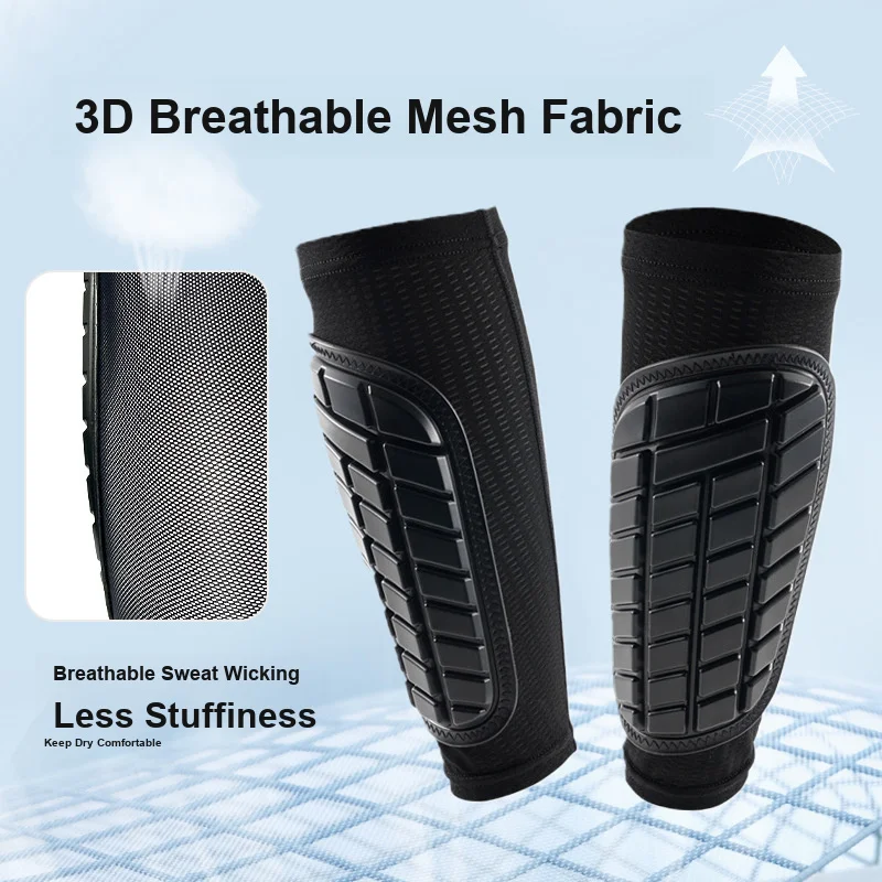 Integrated Soccer Shin Guard Shockproof Breathable Summer Lower Leg Protector for Basketball Running Sports