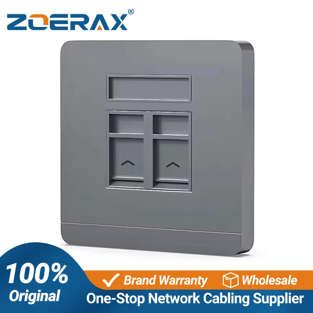 ZoeRax 1/2 Port Keystone Wall Plate 86 Tpye, Single Gang Wall Plates for RJ45 Keystone Jack and Modular Inserts