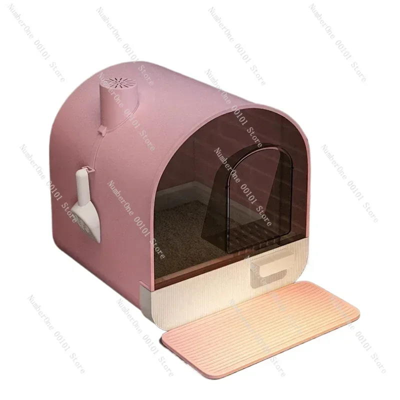 Sandbox a prova di perdite Padelle chiuse per gatti Cassetto Toilette grande Padelle per gatti per interni Scatola Bagno pulito Kattenbak Prodotti per animali domestici