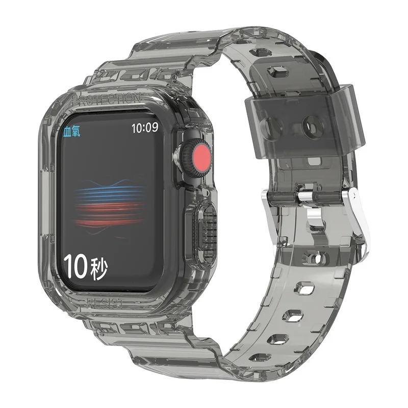 TPU Case + Strap Integrated Bracelet Case for Apple Watch Series 7 45mm 41MM Replacement Watch band smart watch