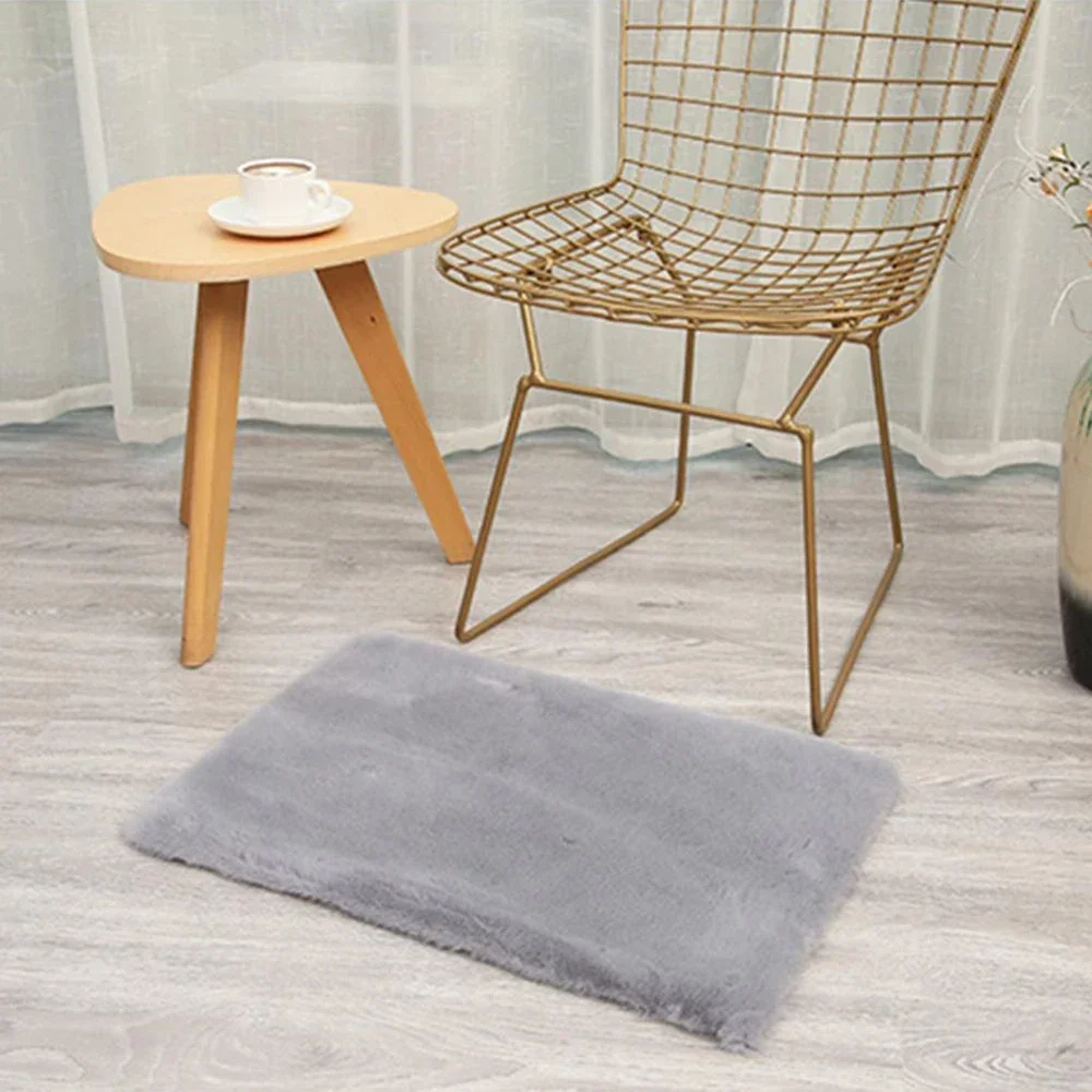 1x Polyester Fiber Thick Shaggy Large Rugs Hallway Rug Runner Non Slip Living Room Carpet Deep Pile 40*60cm