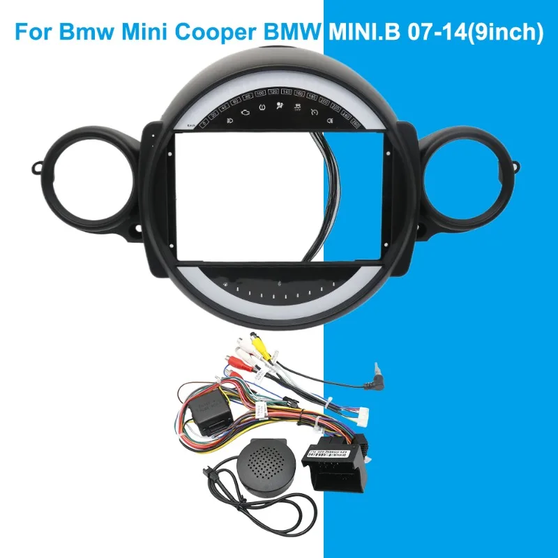 For BMW MINI Cooper R55 R56 R57 R58 R59 2007-2014 9 Inch Car Radio Fascia Frame Dash Mount Panel Trim Kit Adapter