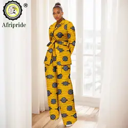 African Clothes for Women Long Lined Blazer and High Waist Pants 2 Piece Set Print Outfits Elegant Ankara Attire Belt 2526015