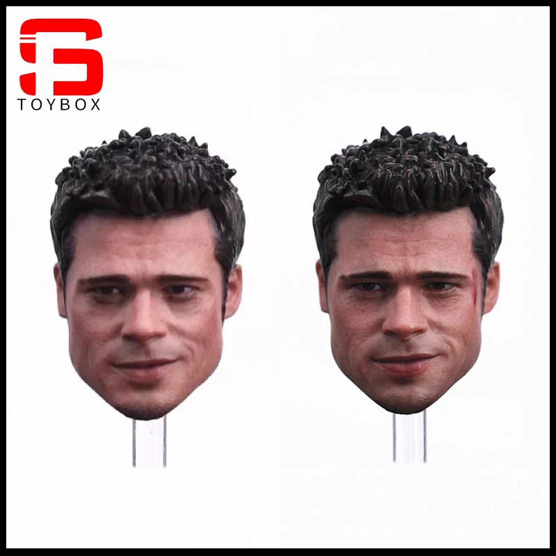 In Stock 1/6 Young Brad Pitt Head Sculpt Normal Injured Male Soldier Head Carving Model Fit 12'' Soldier Action Figure Body