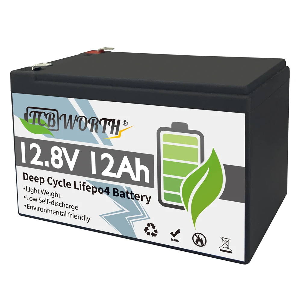 12V 12Ah LiFePo4 Battery Lithium Iron Phosphate Batteries Built-in BMS for Kid Scooters Boat Motorcycle