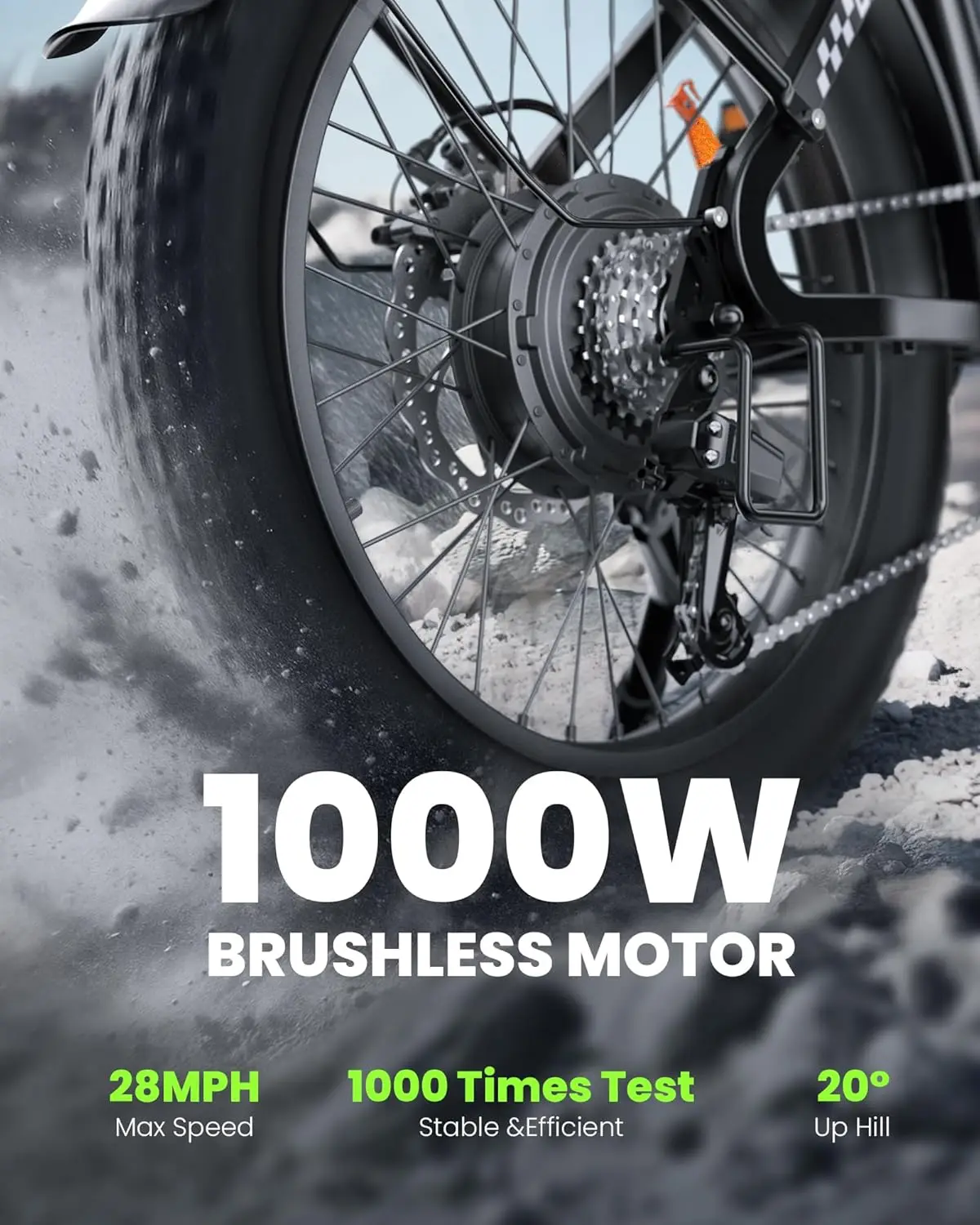 Olenwheel U8 دراجة كهربائية للبالغين 1000 واط الذروة موتور Ebike ماكس 20/28MPH 75-105 ميل المدى دراجة كهربائية المحمولة e الدراجات