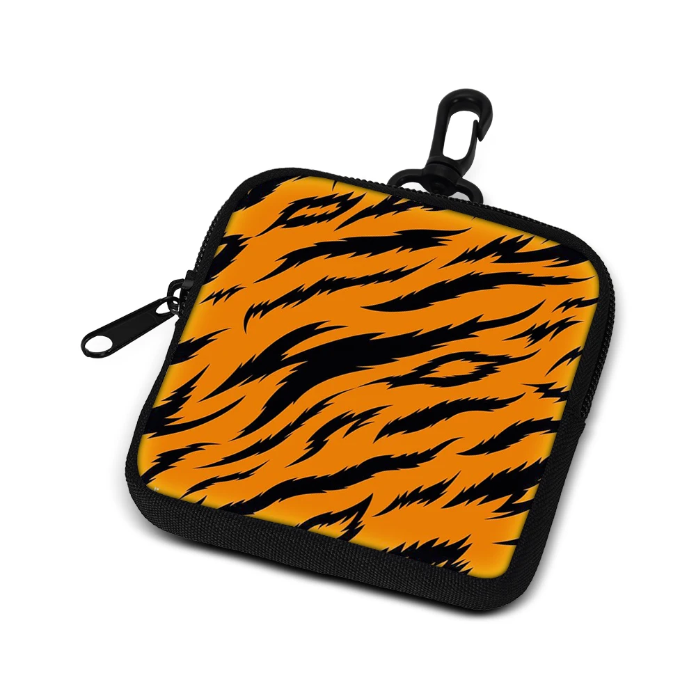 Coin Purse Storage Bag Portable Travel Bag leopard print zebra tiger stripe animal pattern Zipper Multi-Function Key Card Holder