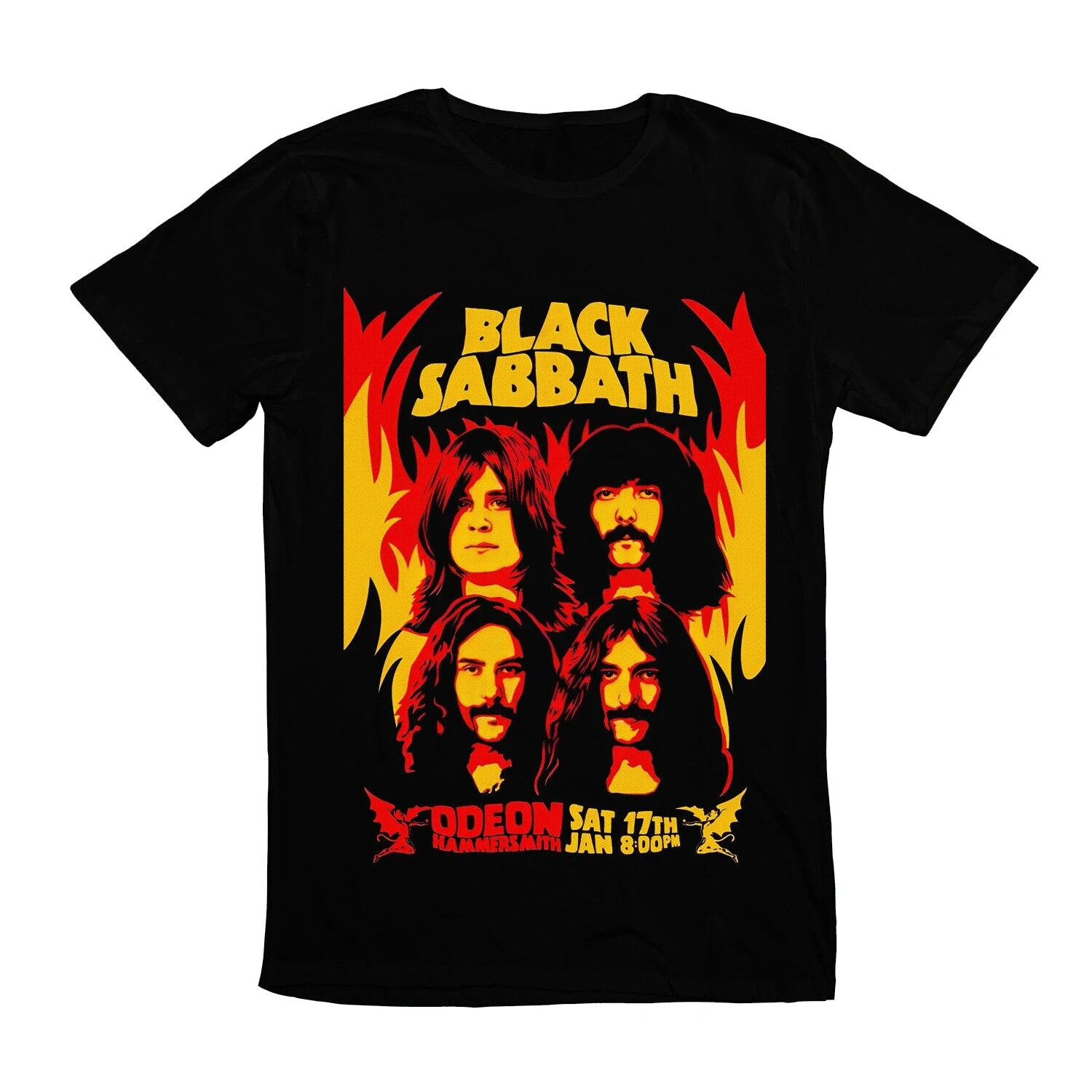 MEN Rock N Roll Black Sabbaths Band Heavy Metal Music English T-Shirt