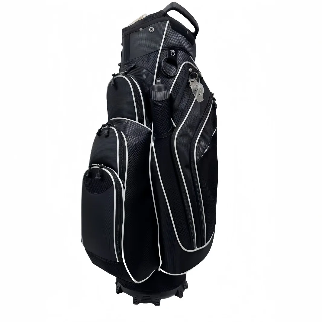 

ASL GOLF OEM Brand Luxury PU Leather Waterproof Golf Cart Bag Custom Logo Black Tour Staff 14 Divided Durable Features