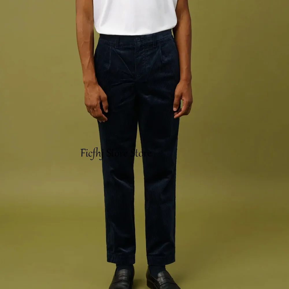 

Брюки из вельветовой ткани для мужчин, повседневные брюки, классические мужские брюки с прямыми штанинами, рабочая одежда пошив