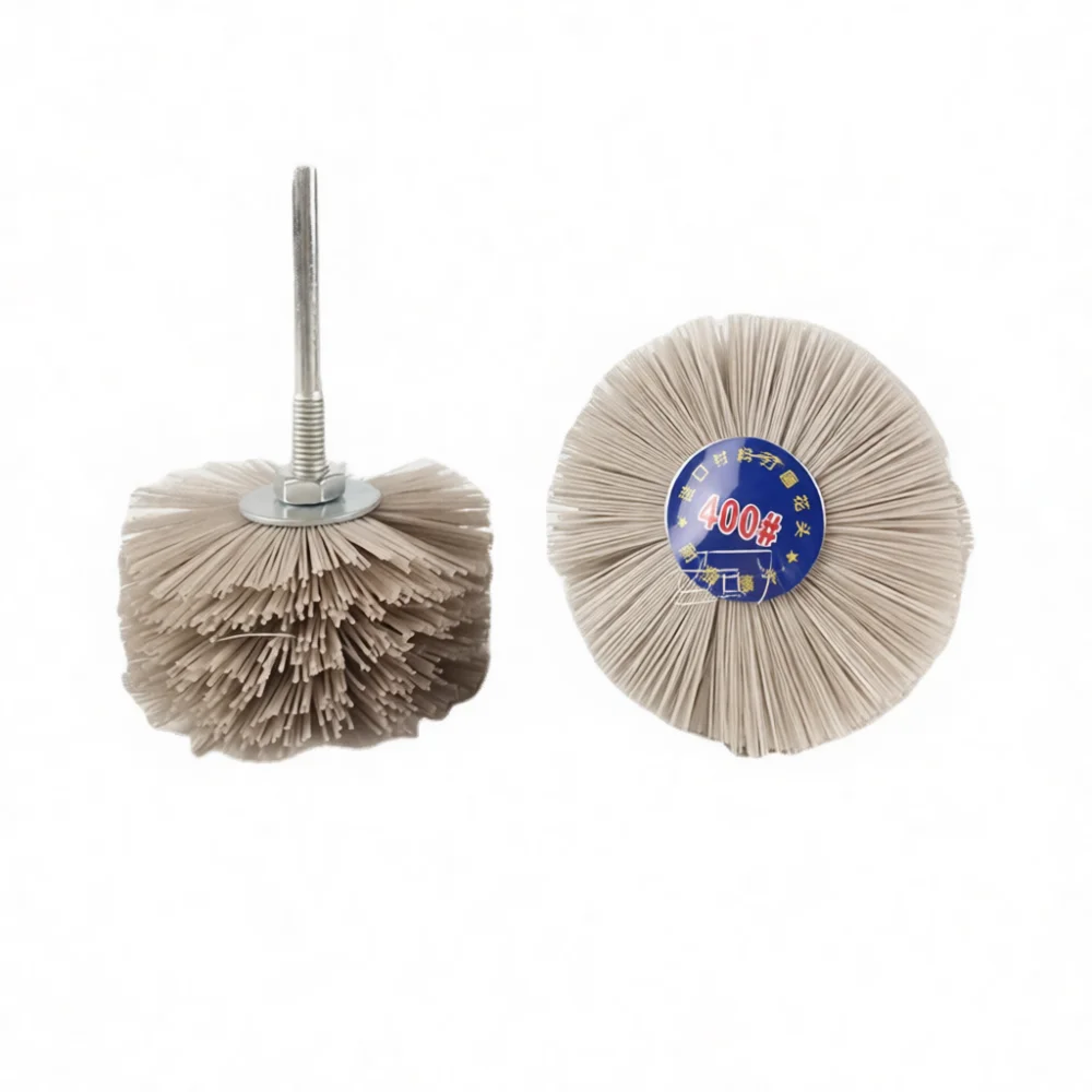 Abrasive Grinding Head Nylon Stainless Steel Wire Brush For Wood Metal Surface Finishing Buffing Polishing Accessory