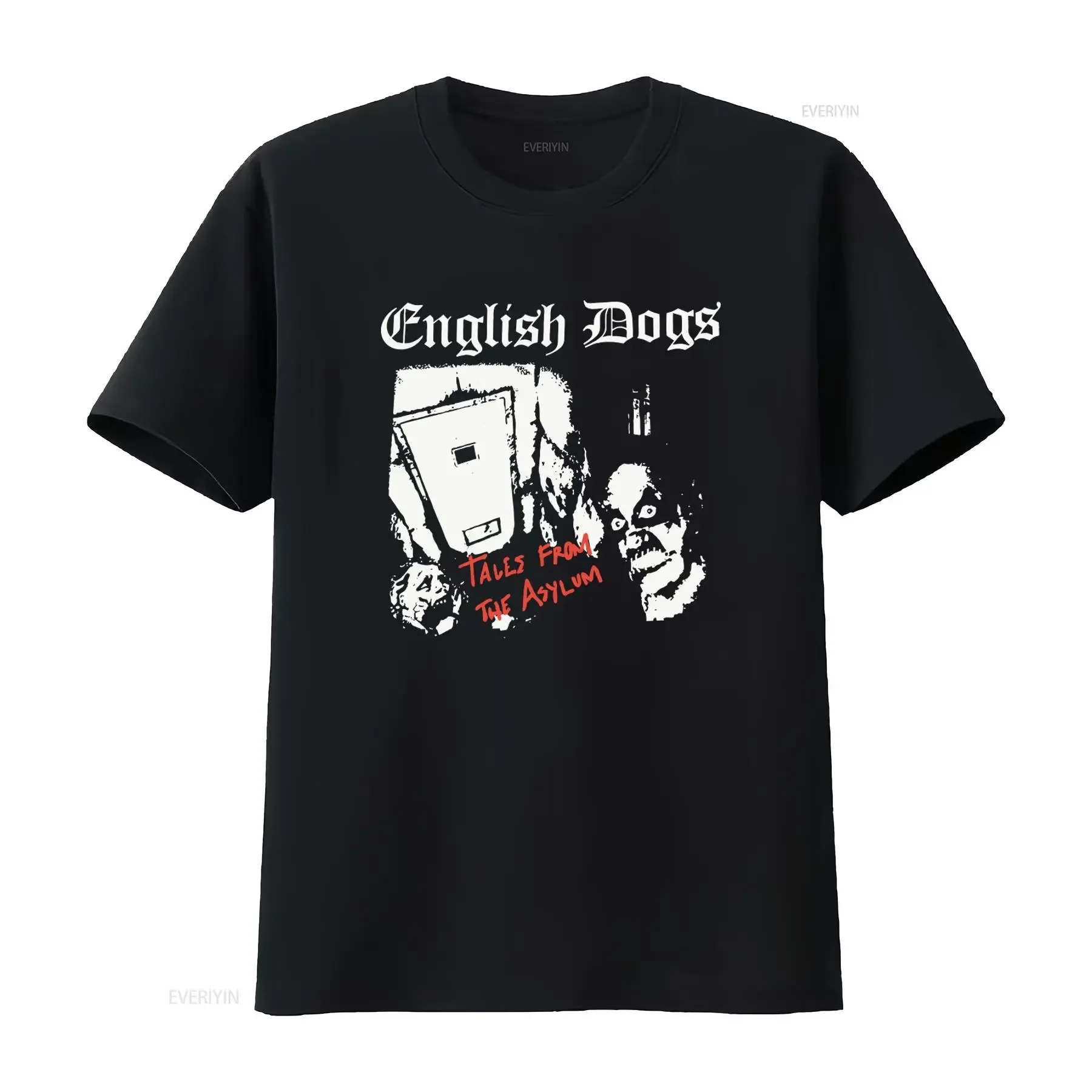 Rare Vintage English Dogs T Shirt Mad Punx Punk Band Tales From The Asylum Print vintage Washed Stylish Versatile